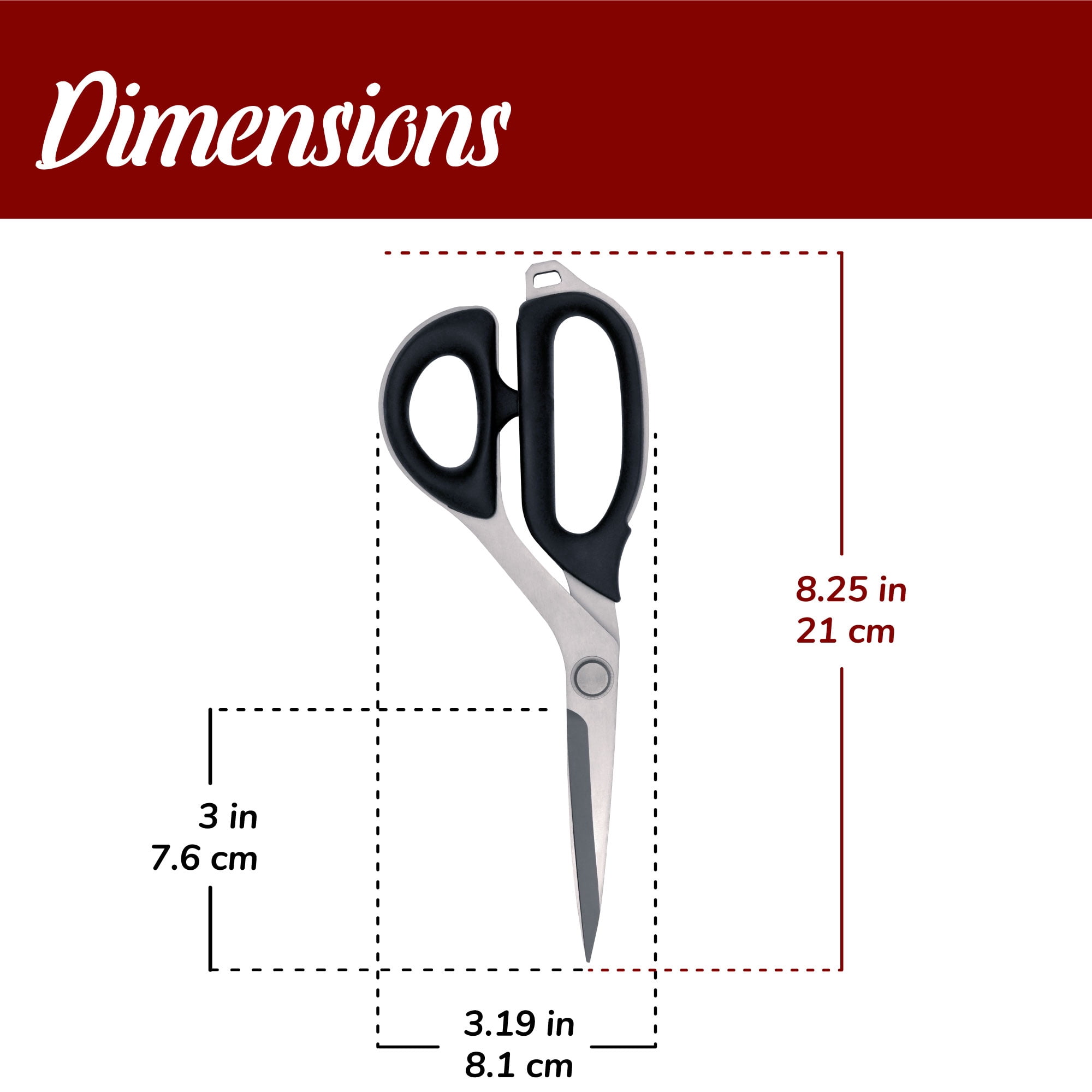 JubileeYarn Japanese Style Fabric Scissors - 8" Black - 1 Scissor