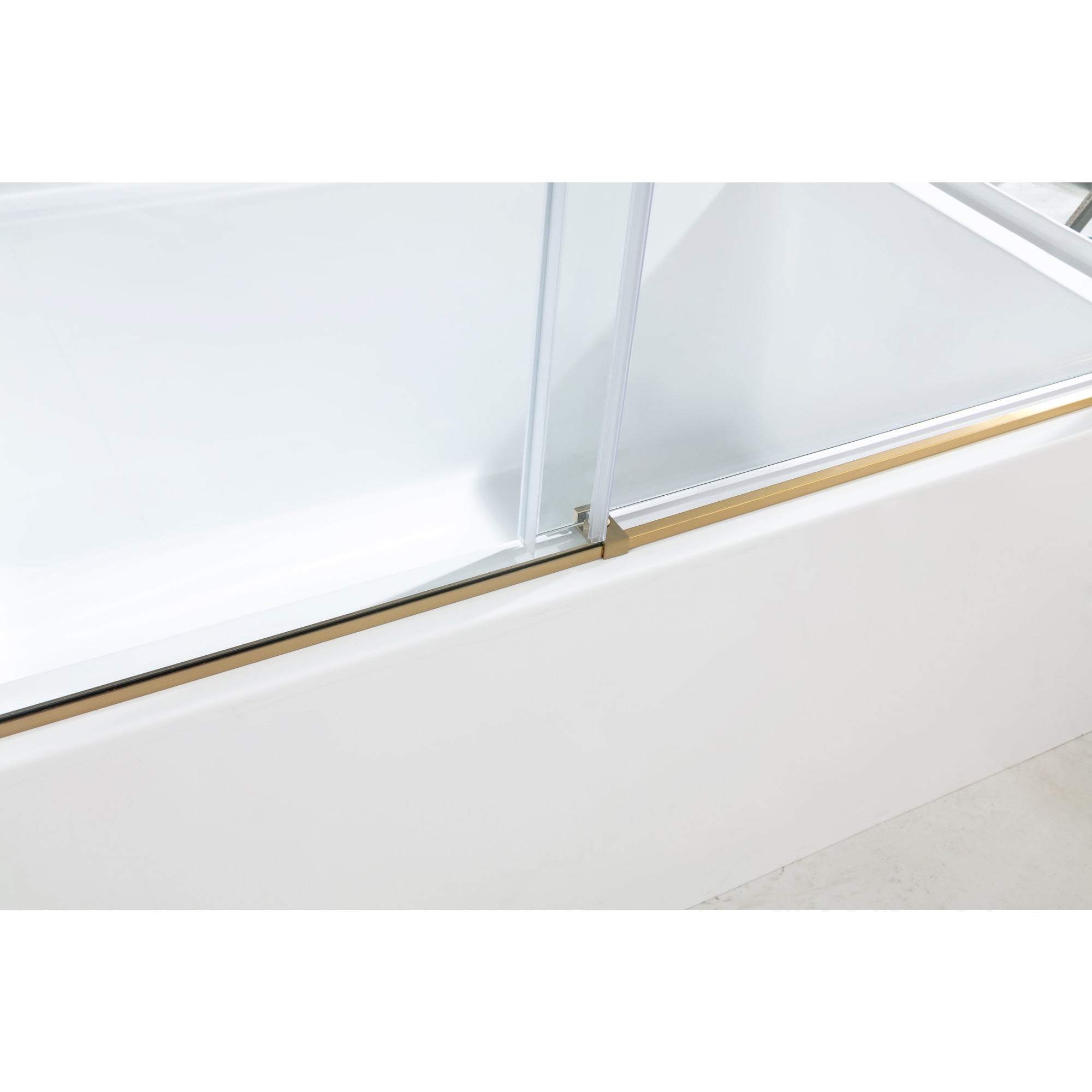 Kingston Brass KVTAP603622L7 60-Inch Acrylic Rectangular 3-Wall Alcove Tub Combo with Tub Door (Left Hand Drain) in White/Brushed Brass