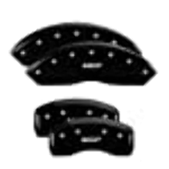 MGP Caliper Covers 54015SMGPBK MGP Black Powder Coat Finish, Silver Characters, Set of 4