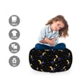 thumbnail image 2 of Yellow and Blue Storage Toy Bag Chair, Tropical Beak Birds Composition on Dotted Night Backdrop, Stuffed Animal Organizer Washable Bag, Large Size, Charcoal Grey and Multicolor, by Ambesonne, 2 of 3