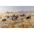 thumbnail image 3 of Russell, Charles M. 18x13 Black Modern Framed Museum Art Print Titled - Attack, 3 of 5