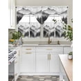 thumbnail image 5 of Black Mist Forest Kitchen Curtains Swag Valance and Tier Curtains Set 36 Inch Length, Vintage Natural Mountain Landscape Rod Pocket Drape Panels Pair Swag Curtain for Bathroom/Cafe/Window, 5 of 6