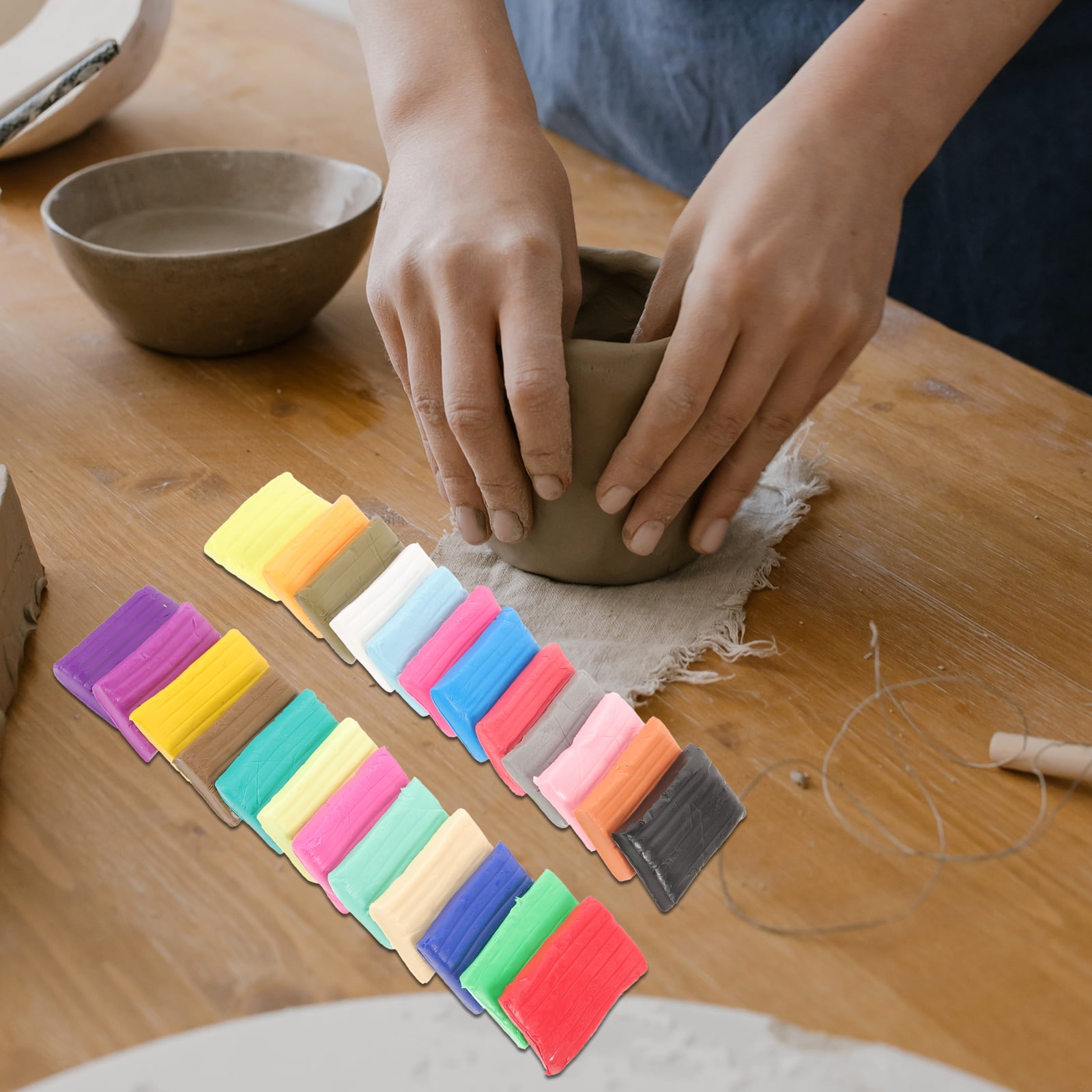 DIY Clay Kit with Sculpting Tools for Polymer Clay Crafts Assorted Color Great for Playing 1 Set