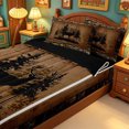 thumbnail image 3 of meiyoeat Jungle Deer Silhouette Zipper Full Size Comforter Sets with Fitted Sheet and 2 Pillowcases For Boys,Rustic Farmhouse Hunting Zipper Bedding Set For Kids,Black Reversible,4-Piece, 3 of 7