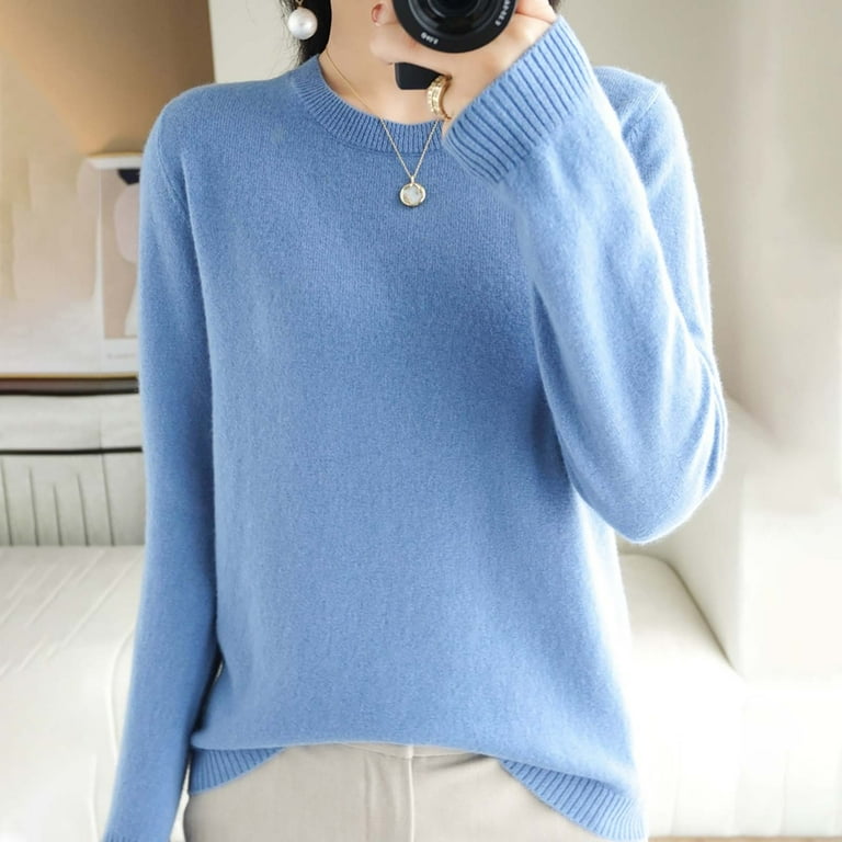 Blue Oversized Sweatshirt for Women Light Sweaters for Women Long