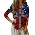 thumbnail image 5 of 250th Anniversary Women's Casual 3/4 Sleeve T-Shirt 250 Years of Freedom Shirt American Flag Patriotic Clothes, 5 of 7
