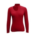 thumbnail image 5 of Women's Sweaters Lightweight Under $15 Casual Round Neck Long Sleeves Solid Color Base Knitted Sweater, 5 of 6