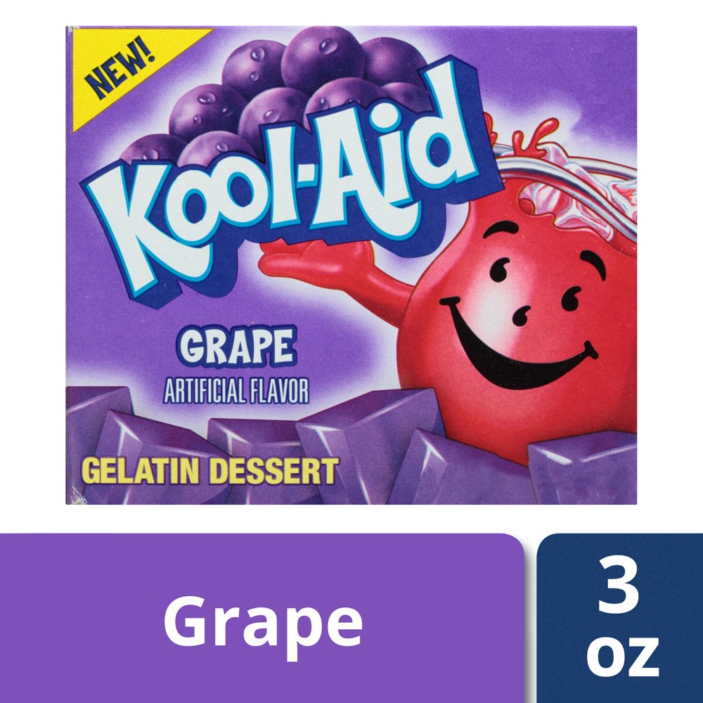 KoolAid Grape Gelatin 3 oz Box