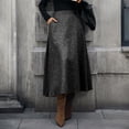 thumbnail image 6 of QHFBli Women Winter Skirt,Aline Long Fall Skirt with Pockets and High Elastic Wasit, 6 of 7