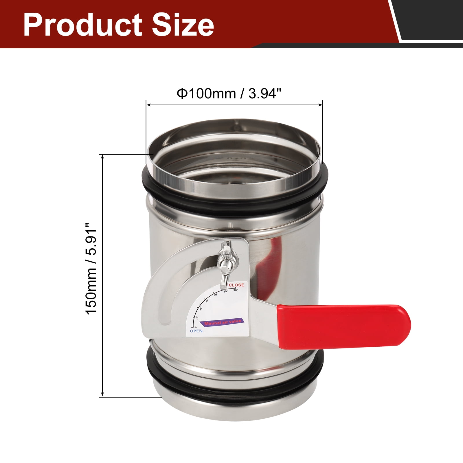 Uxcell 4" Duct Backdraft Damper, Airflow Ducting Branch Vent Damper with Silicone Seal