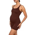thumbnail image 3 of Taqqpue Women' s Maternity Bodysuit Sleeveless Shorts Jumpsuit Square Neck Tank Top for Pregnancy Workout Romper Pregnancy Yoga Ribbed One Piece Seamless Tank Top Jumpsuit S-XL, 3 of 6