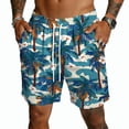 thumbnail image 2 of OIOLOYJM Mens Board Shorts Hawaiian Tropical Lounge Elastic Waist Drawstring Beach Shorts Summer Mesh Lightweight Quick-Dry Casual Short Pants with Pockets Light Blue L, 2 of 4