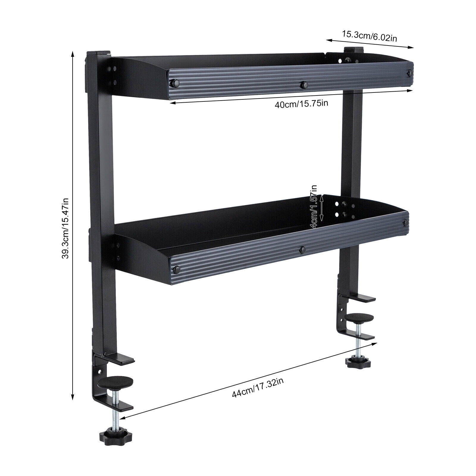 TFCFL 2 Tier Clip-on Desktop Organizer Desk Book Shelf w/ Adjustable Storage Tray For Home Office