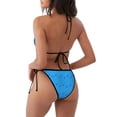 thumbnail image 4 of Salouo Cute Shark Pattern Women's Sexy Bikini Set,String Two Piece Swimsuit V Neck Swimwear Self Tie Spaghetti Straps Bathing Suits -Large, 4 of 6
