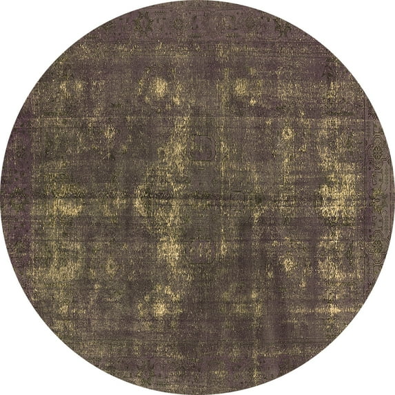 Ahgly Company Indoor Round Persian Brown Bohemian Area Rugs, 3' Round