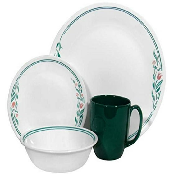 Corelle Livingware 16 Piece Dinnerware Set Service For 4 Rosemarie Departments
