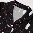 thumbnail image 4 of Elegyee Girls 2 Piece Halloween Pajama Sets Button Down Shirt Shorts, Black, Size 13-14, 4 of 8