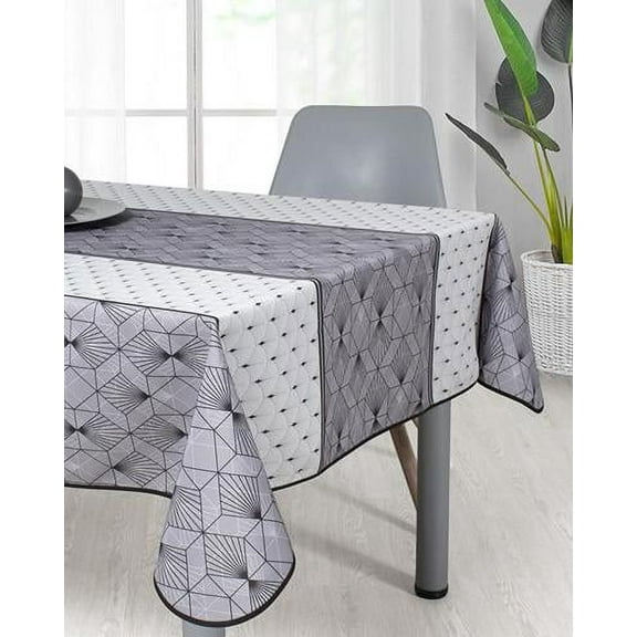 Grey Elegancy 100% Polyester, Stain Resistant Tablecloth 118 x 59 inch