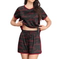 thumbnail image 2 of MINTREUS Pajama Set for Women 2 Piece Lounge Set Short Sleeve Tops and Shorts Soft Sleepwear with Pockets S-2X, 2 of 6