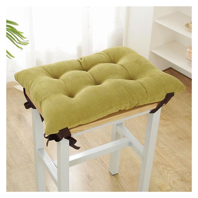 Cojines rectangulares for silla, asiento for taburete de bar, cojín con lazos, cojín antideslizante grueso for silla