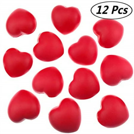 Akusety 12 Bulk 2875X3 Red Heart Stress Balls Ideal For Valentines Day Or Heart Health
