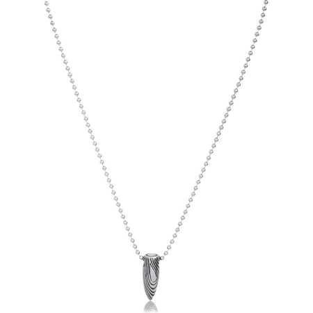 Ed Jacobs Silver Stainless Steel Bullet 24" Necklace
