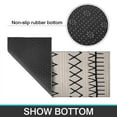 thumbnail image 7 of Boho Chic Farmhouse Moroccan Throw Rug - Non-Slip, Low-Pile, Washable Kitchen Rug in Rustic Tribal Black & White with Rubber Backing for Front Door, 7 of 7