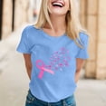 thumbnail image 2 of Likimi Womens Tops Summer Short Sleeve Crew Neck Printedsummer Breathable Comfort T Shirts Light Blue Size M, 2 of 4