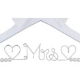 thumbnail image 3 of Bridal Dress Hanger Solid Wood Dress Hangers Mrs Letter Hanger Wedding Gift (White Coat Hanger Silver Thread Pearl), 3 of 4