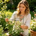 thumbnail image 5 of Metal Peony Grid Cages,17.7"X11.8" Large Flower Support Cages Grow Through Hoop Ring Peony Stakes Garden Plant Support Rings Heavy Duty Plant Braces Peonies Structure for Outdoor Plants Blossoms, 5 of 9