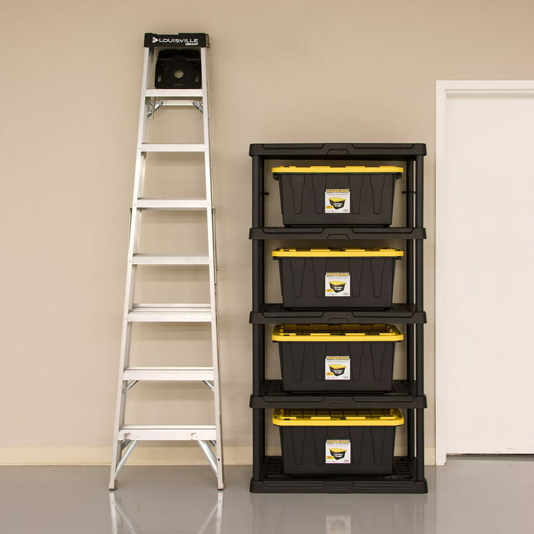 5-Tier Plastic Garage Storage Shelving Unit in Black (36 in. W x 74 in. H x  18 in. D)