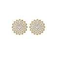 thumbnail image 2 of ARAIYA FINE JEWELRY 10K Yellow Gold Round-Shape Lab Grown Diamond Cluster Stud Earrings (5/8 Cttw, D-F Color, VS1 Clarity), 2 of 7