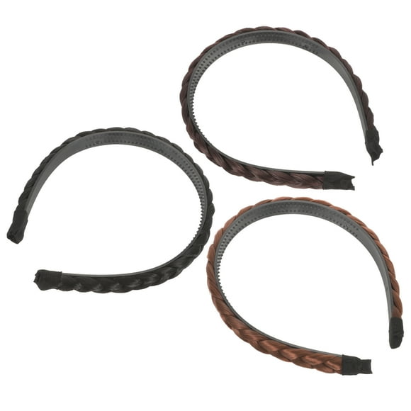 PAMINGONO 3Ud Diademas Trenzadas Para Mujer Con De Plástico Colores Variados Cómodas
