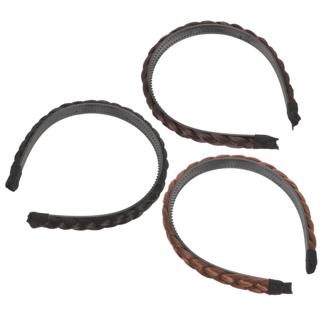 PAMINGONO 3Ud Diademas Trenzadas Para Mujer Con De Plástico Colores Variados Cómodas