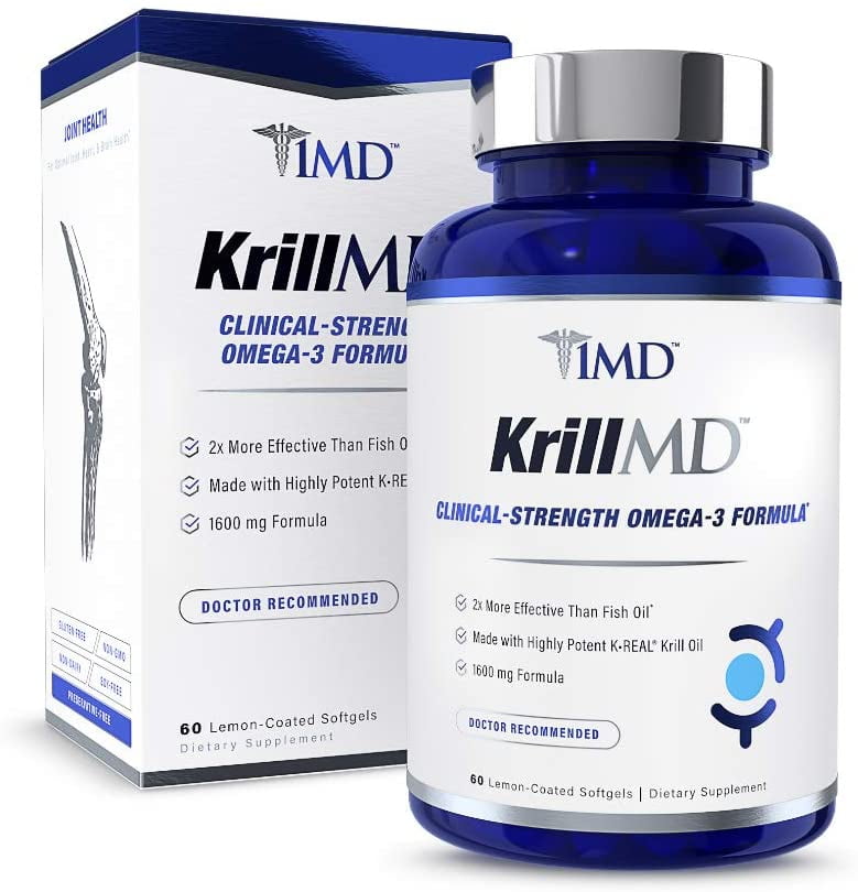1MD Nutrition KrillMD Antarctic Krill Oil Omega 3 Supplement with