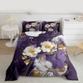 thumbnail image 2 of Homewish Marble Artwork Adult Bedding Comforter Set, Romantic Purple Abstract Twin Comforter Sets, Modern Fashion Art Reversible Bedding Set, Breathable Home Decor, 2-Piece, 2 of 8