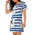 thumbnail image 2 of Gukieu Bulldog Friend Print Women's Nightgown, A-line Round Neck Short-sleeved Nightgown Pajamas Home Wear Suitable for Home and Outing, 2 of 6