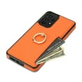 thumbnail image 6 of Allytech for Samsung Galaxy A53 5G Case with Ring Holder, Premium PU Leather Kickstand Shockproof Cards Holder Cash Pocket Wallet Case Cover for Samsung Galaxy A53 5G - Orange, 6 of 7