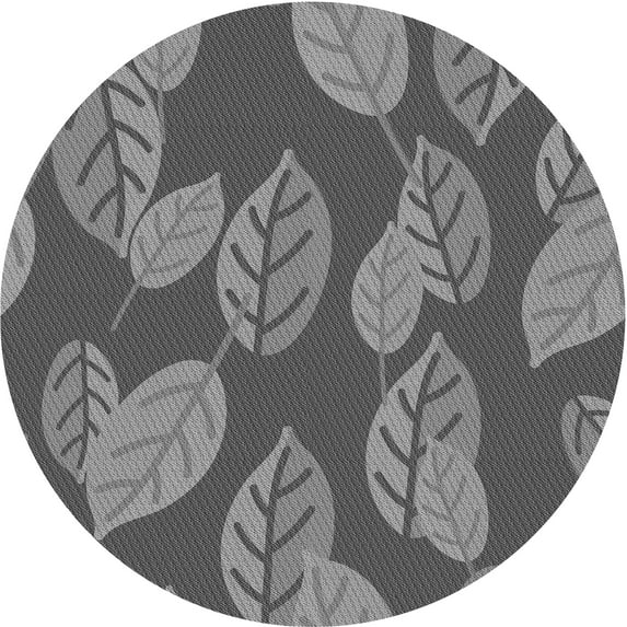 Ahgly Company Indoor Round Patterned Gunmetal Gray Area Rugs, 3' Round