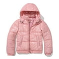 thumbnail image 4 of XPMWRP Women's Quilted Solid Color Zip Hooded Jacket Long Sleeve Casual Waterproof Coat Winter Padded Puffer Coat with Pockets Pink S, 4 of 9