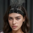 thumbnail image 2 of Unique Bargains 1 Pc Feathers Sequins Headbands for Women Black, 2 of 6