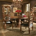 thumbnail image 2 of MICHAEL AMINI Villa Valencia 5-Piece Solid Wood Dining Set in Classic Chestnut, 2 of 17