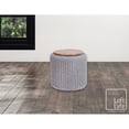 thumbnail image 4 of Loft Lyfe Ezio Cotton Yarn 3-in-1 Pouf/Ottoman/End Table, Light Grey, 4 of 7