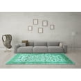 thumbnail image 3 of Ahgly Company Indoor Square Persian Turquoise Blue Traditional Area Rugs, 4' Square, 3 of 4
