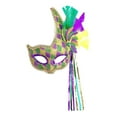 thumbnail image 4 of Half Face Costume Halloween Fancy Dress Musical Masquerade Feather With Point 20.5x16cm, 4 of 10