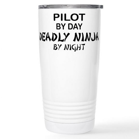 CafePress - Pilot Deadly Ninja Stainless Steel Travel Mug - Insulated Stainless Steel Travel Tumbler 20 oz.
