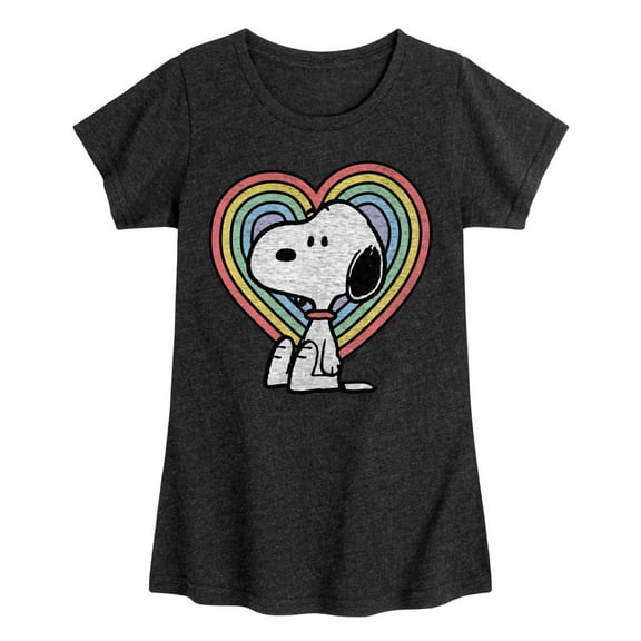 Peanuts - Snoopy Pastel Heart - Toddler & Youth Girls Short Sleeve Graphic T-Shirt