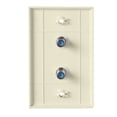 thumbnail image 2 of Skywalker Single Gang Wall Plate with (2) 3.0GHz F-81 Jacks (Almond), 2 of 5