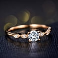 thumbnail image 2 of HeartsAndYou 1.6ct Round Cut Moissanite Engagement Ring for Women Five Stone Solitaire 18k Rose Gold Over Silver, 2 of 9