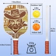 thumbnail image 3 of Pickleball Paddles Set Of 1, Fiberglass Surface, West & Cowboy Print, 1 Paddle, 2 Balls & Bag, 3 of 5